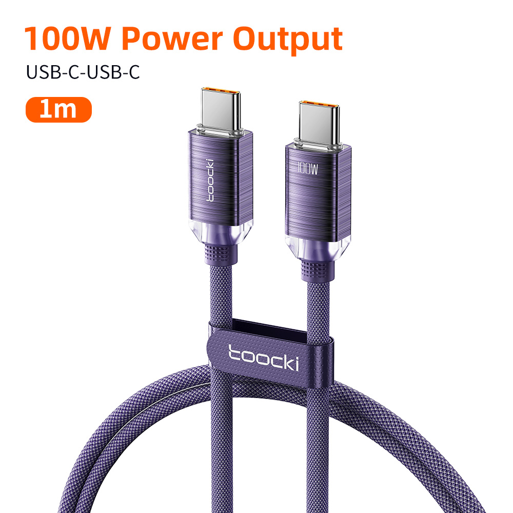 Toocki usb typ c bis typ c kabel 100w schnell ladegerät kabel datenkabel für macbook huawei xiaomi poco samsung USB-C kabel: Braun