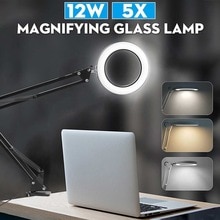 Professionele 5X Verlichte Vergrootglas Usb 3 Kleuren Led Vergrootglas Bureaulamp Drie Dimmen Modi Light Reading Schoonheid