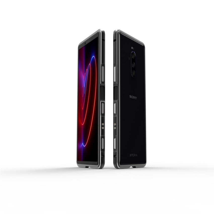 Ultra slank metalramme cover til sony xperia 10 ii etui hårdt aluminium kofanger cover til sony xpreia 1/x1 ii/10 ii: Til xpreia 1 / Sort sølv