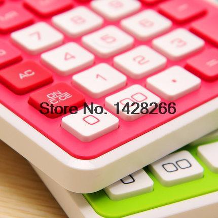 Dual Power Calculadora Electronic Big Display Calculating Candy Color Calculator Stationery Office Material School Supplies