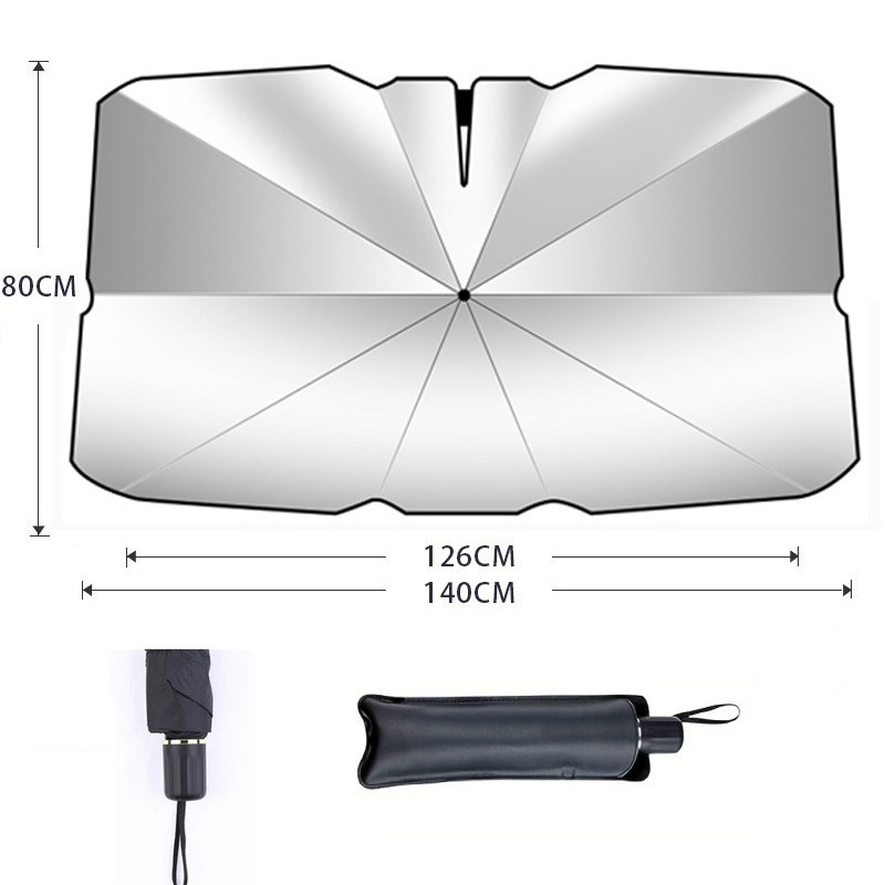 Parasol para coche, resistente a los rayos UV, parasol para ventana delantera de coche, cubierta plegable, protección para parabrisas de coche, accesorios para automóvil: Azul