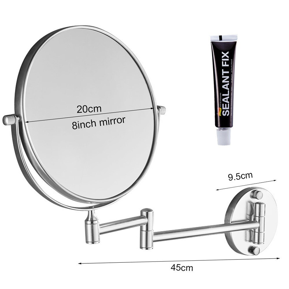 TONONE Vanity Mirror 8 Inch Dubbelzijdige Wall Mount Make-up Spiegel met 10X Vergroting, Tweezijdige 360 & Deg; Swivel Uitschuifbare Cosmetische Spiegel Badkamer Scheerspiegel