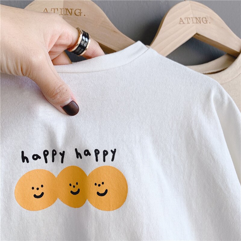 Lente kinderen oversized lange mouwen t-shirts babymeisjes cartoon losse casual tops kinderkleding