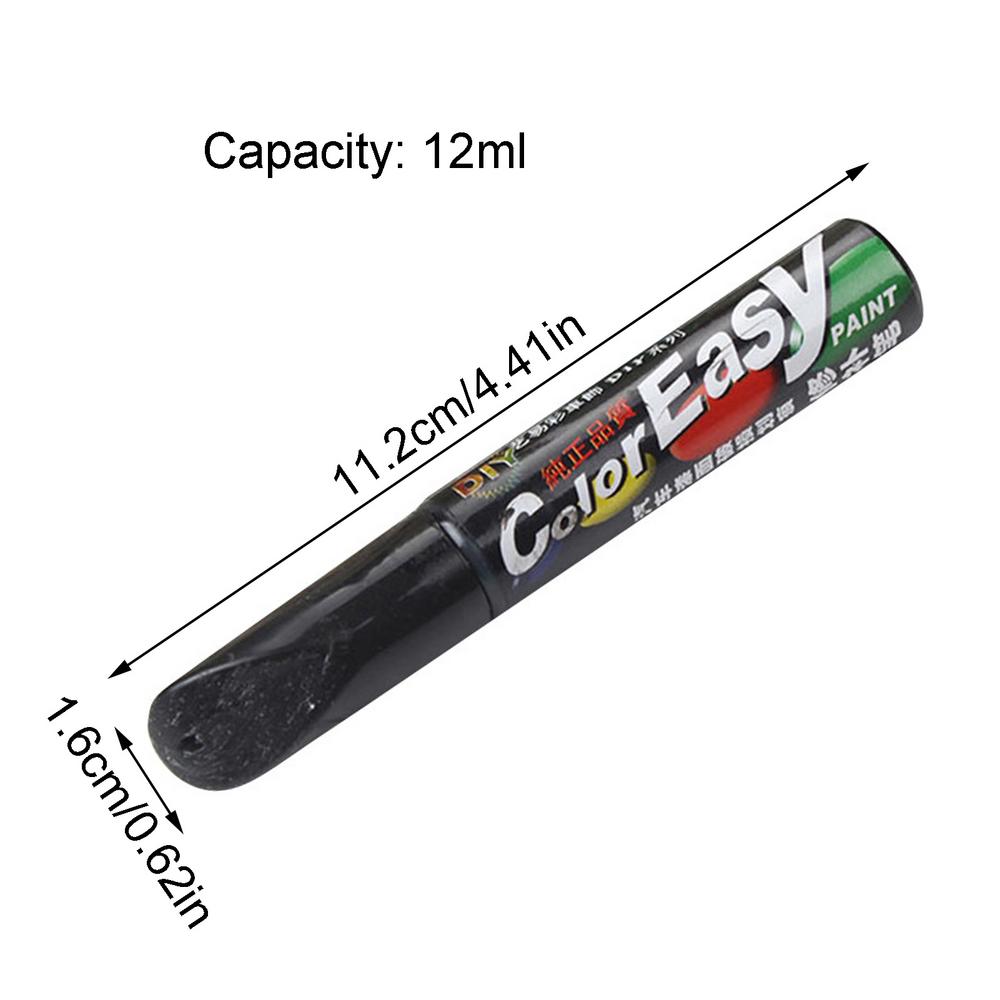 12ML Car Scratch Repair Pen 4 Colors Automotive Paint Color Matching Brush For Automotive Rims Fill Paint Pen: black