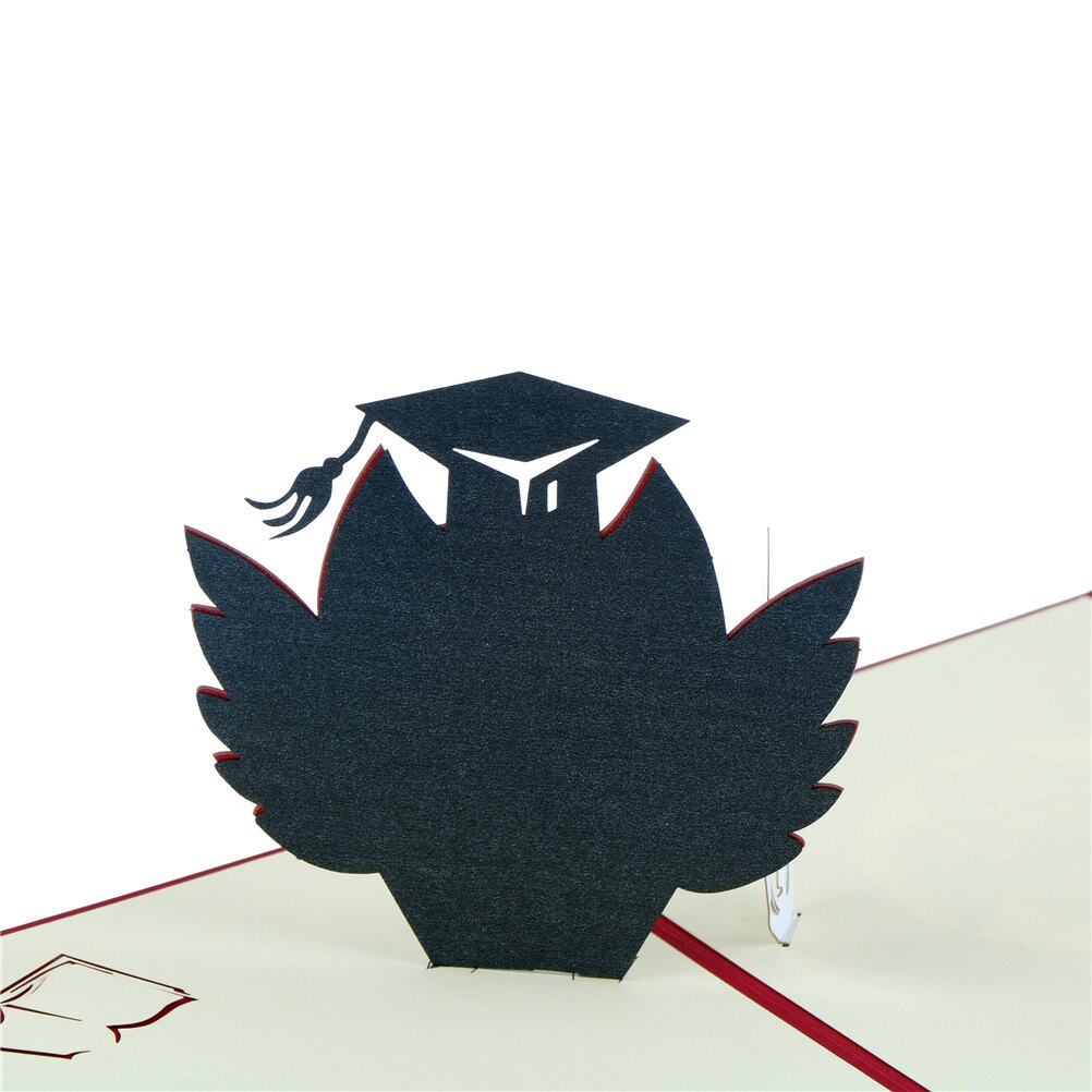 3D Cartoon Doctoral Hat Owl Greeting Cards Graduation Teachers Day Festival Card Supplies