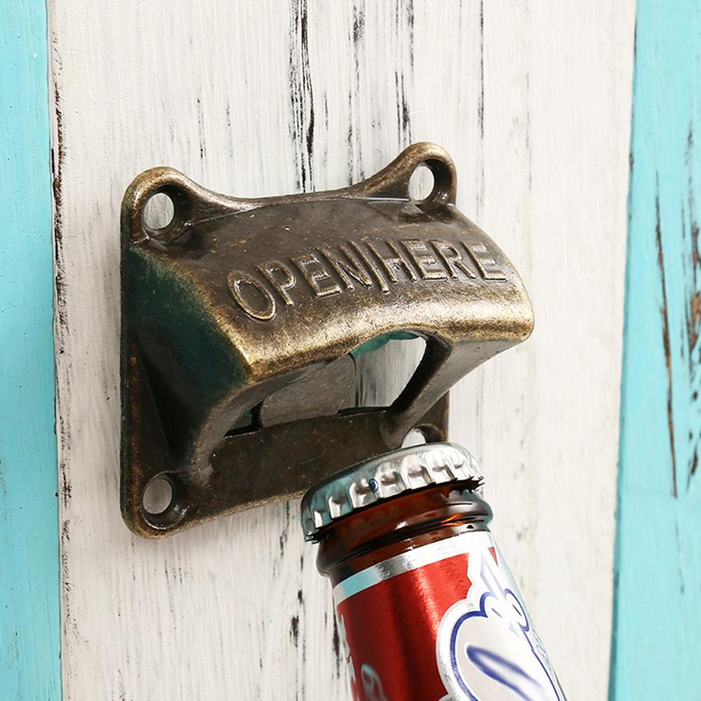 Vintage flaskeåbner vægmonteret ølåbner værktøj bar drikke tilbehør til boligindretning køkken festartikler