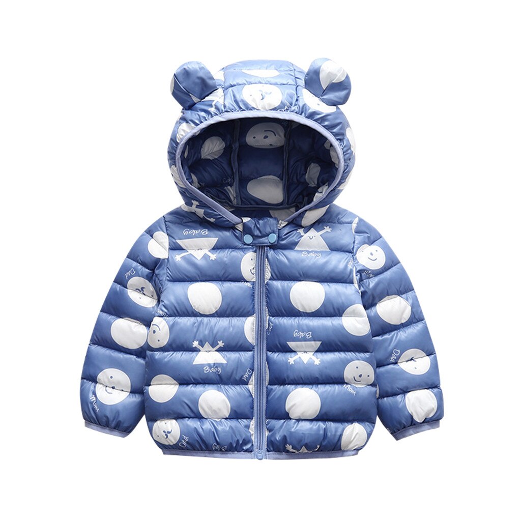 Warme Jas Voor Kids Outdoor Kinderen Jassen Voor Herfst Winter Kinderen Hooded Windbreaker Jassen Voor Meisjes Jongens Ropa Niña: Light Blue / 110