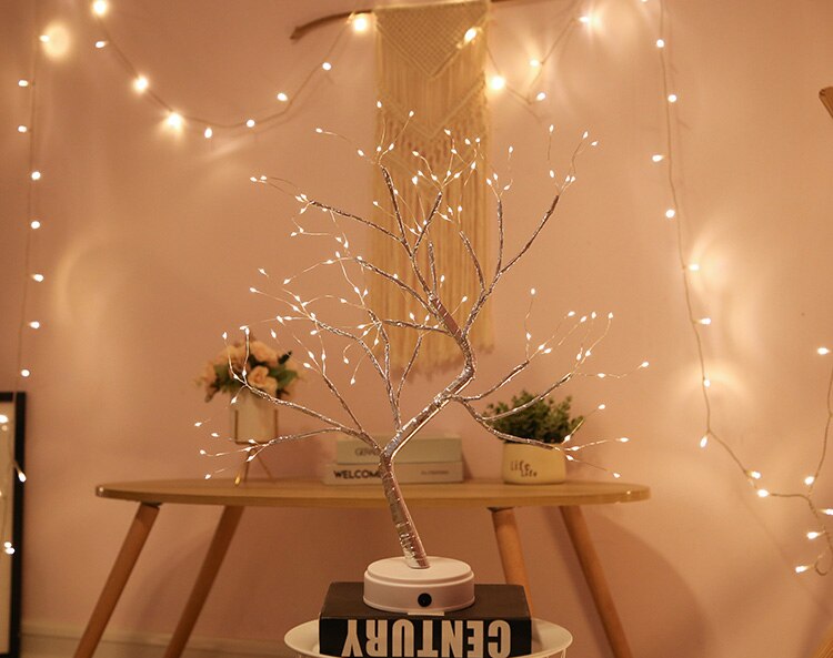36/108 lysdioder nat lys bonsai træ lys gypsophila lys hjemme fest bryllup indendørs dekoration nat lys: 108 lysdioder
