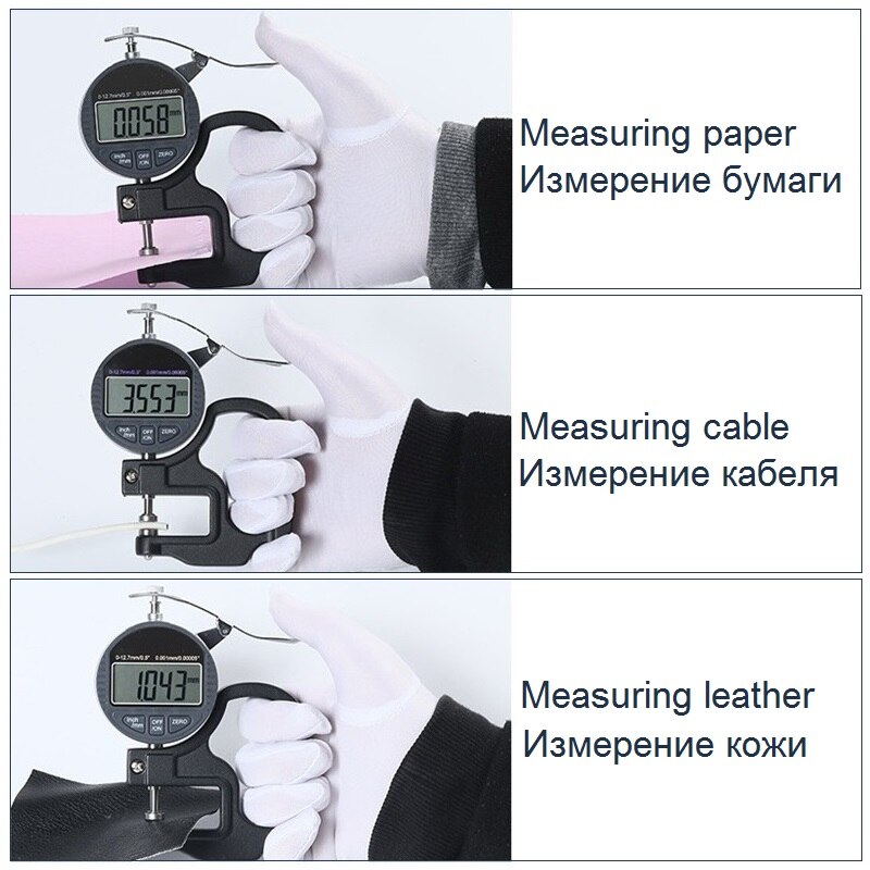 Fladt hoved digital skydelære 0-25mm tykkelsesmåler digital procent mikrometer film kabel læder papir måleværktøj
