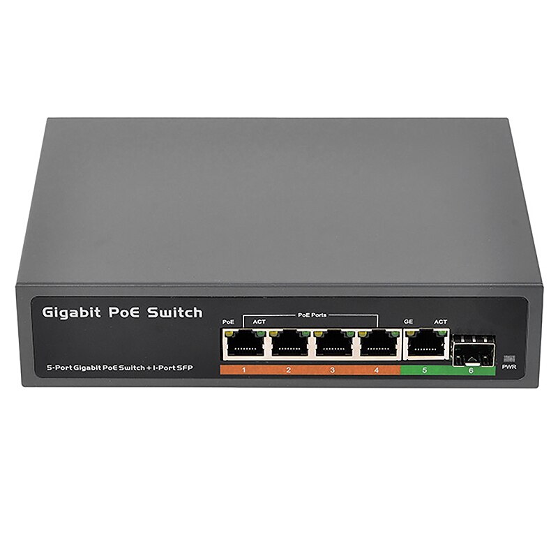 Commutateur réseau Gigabit, 4 ports POE + 1 liaison montante + 1 SFP 65W/Af Standard, prise US, PSE604GS: Default Title