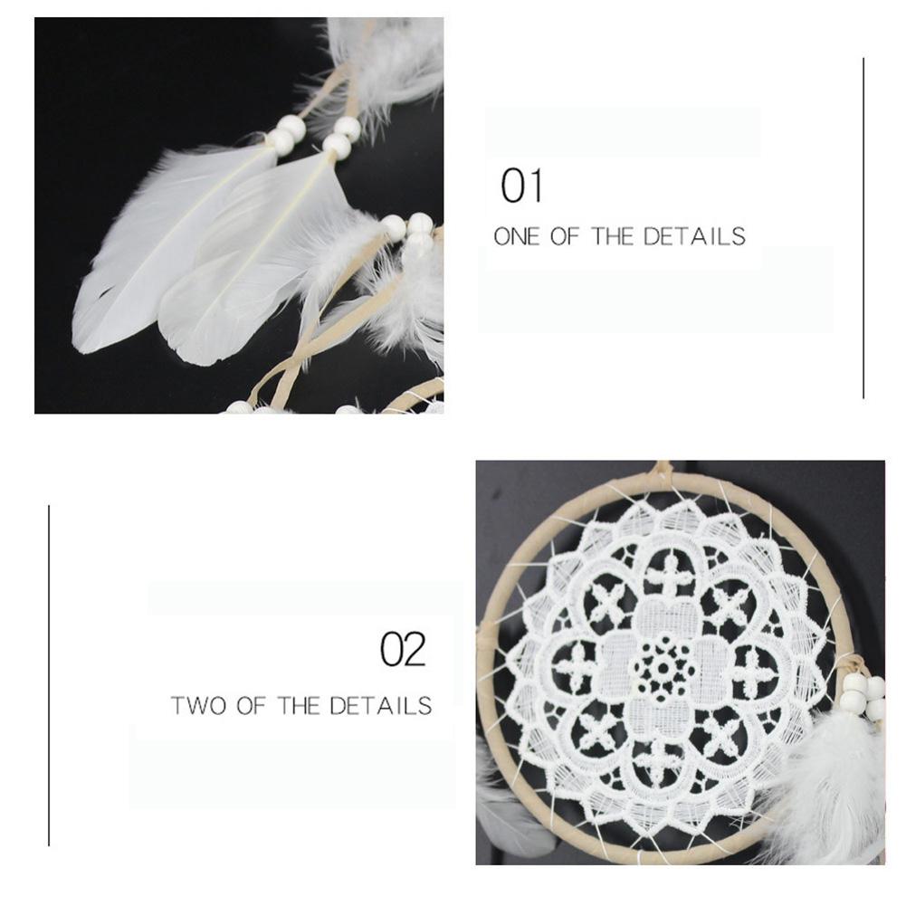 Atrapasueños de encaje atrapasueños decorativos hechos a mano para colgar en la pared, adornos para pared, dormitorio, # BW