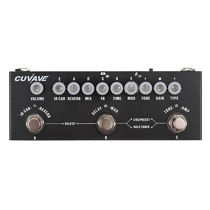 Cuvave kube baby multi effekter pedal med 8 ir kabinett simulering med reverb forsinkelse kor phaser tremolo effekt