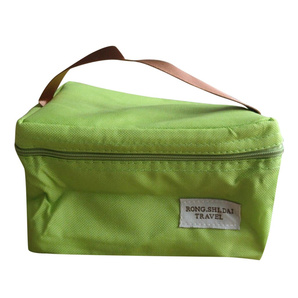 Unisex Praktische Draagbare Isolatie Nylon Tas Waterdichte Bakken Lunch Tas Isolatie Zak Picknick Tas: green