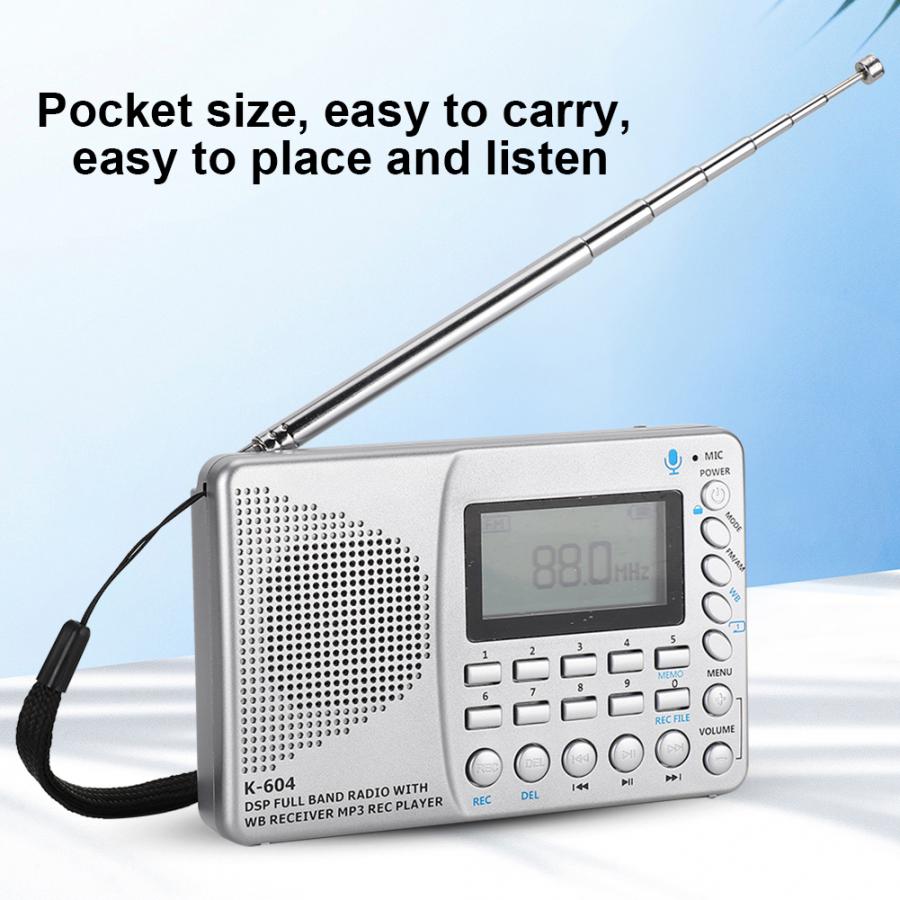 Radio Am Fm Draagbare Insteekkaart Radio-Cassette Recorder Met Noaa Ons Weersverwachting Alle Golfgebied Card Recorder