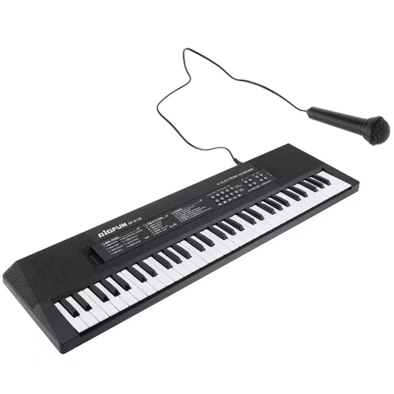 Bigfun teclado eletrônico piano 61 teclas de música digital placa chave com microfone crianças órgão eletrônico musical
