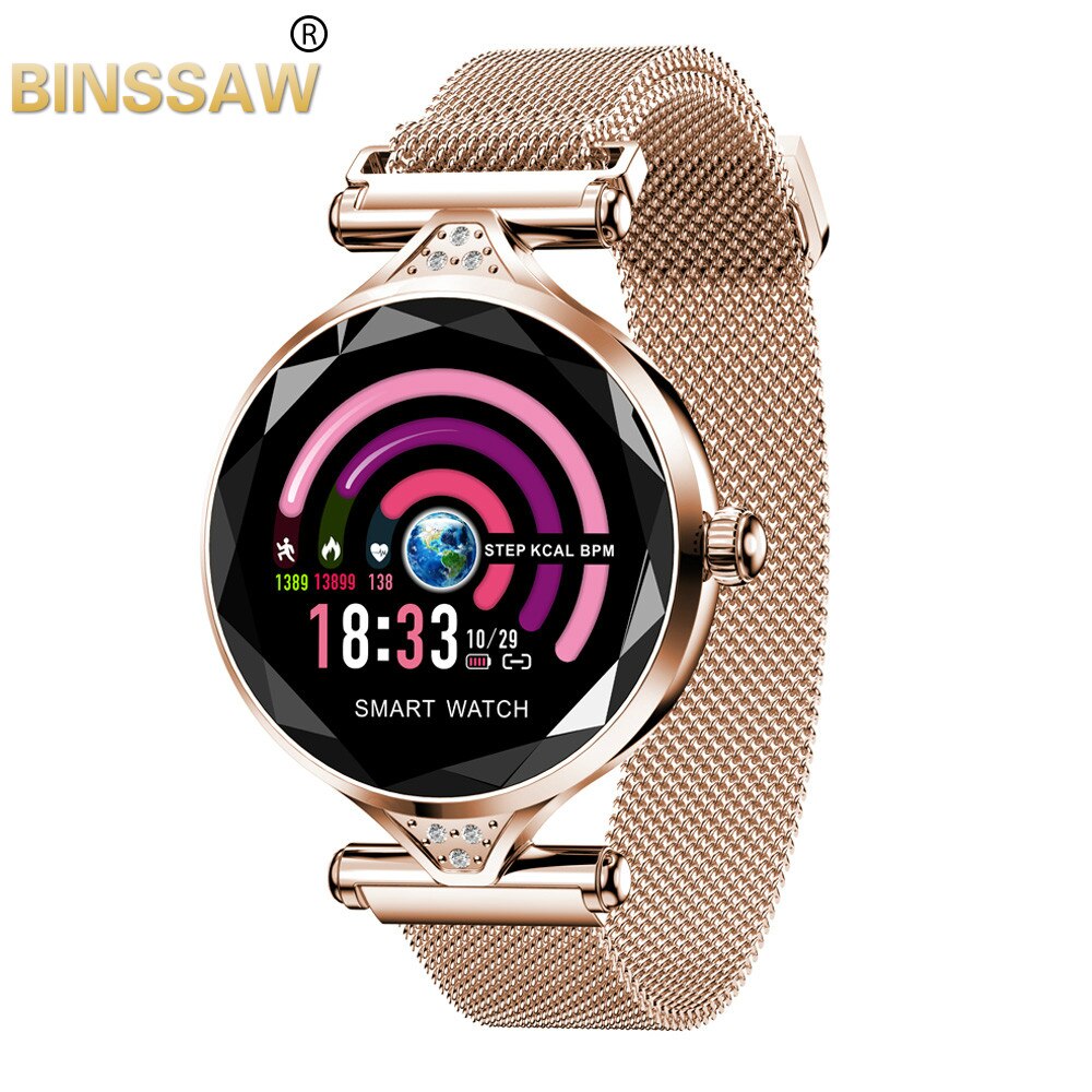 BINSSAW Frauen Smart Uhr Blutdruck Herz Rate Schlaf Monitor Schrittzähler luxus damen Smartwatch für Mädchen: 03