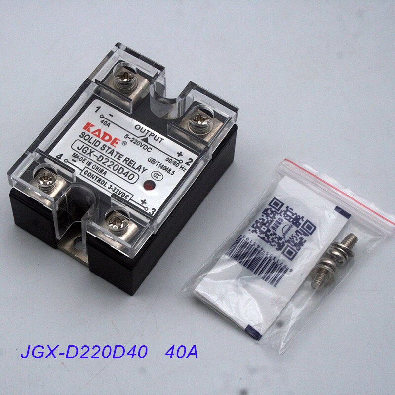 Jgx -10 dd / 25dd / 40dd/50dd dc kontrollert dc ssr enfase fast stat relé med plaststøvdeksel: 40dd