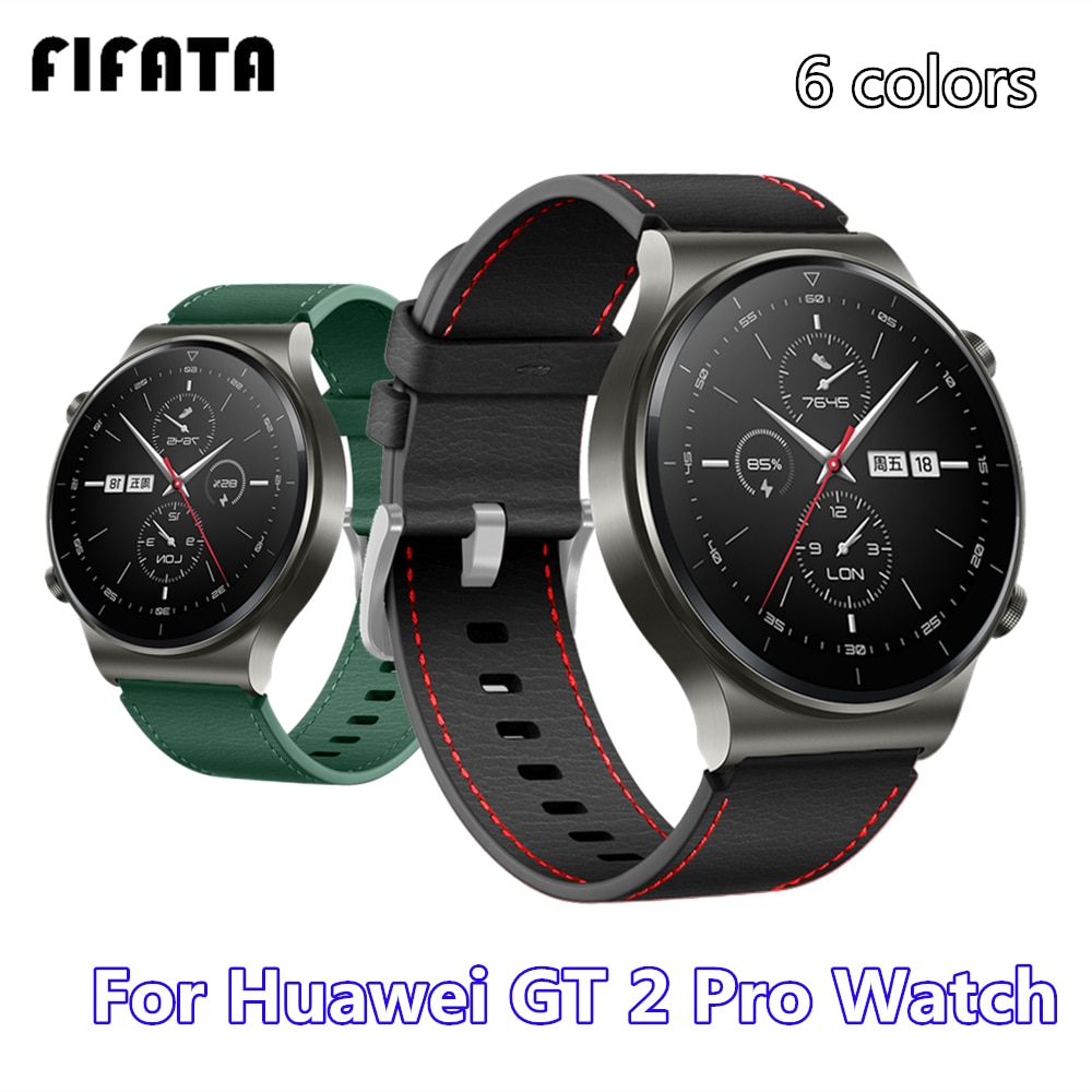 Fifata Lederen Band Voor Huawei Horloge Gt 2 Pro Band Vervanging Polsband Armband Voor Huawei GT2 Pro Smart Horloge accessoires