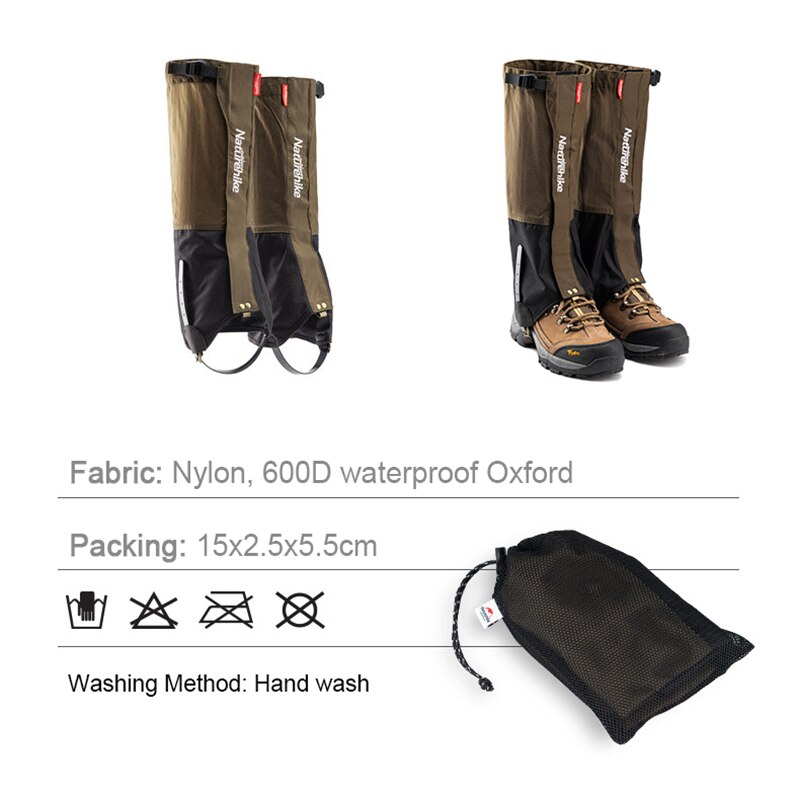 Naturehike – guêtre de randonnée, Camping, Trekking, protection du bas des jambes, couverture de Legging, imperméable, Durable, enveloppe de mollet