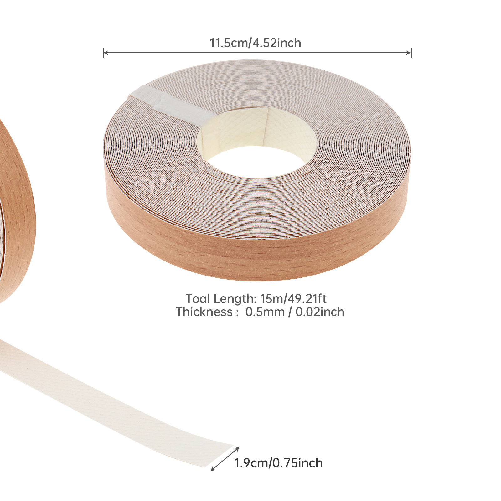 Cinta adhesiva termofusible de 15 metros para muebles, cinta de melamina, bandas para bordes, chapa prepegada, madera contrachapada para decoración de bordes de gabinete: STONE