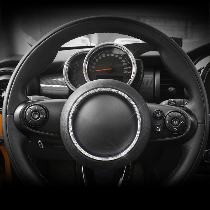 Car Tachometer Interior 3D Rhinestone Steering Wheel Decorative Ring For BMW Mini COOPER F55 F56 F54 F60 Drill Sticker