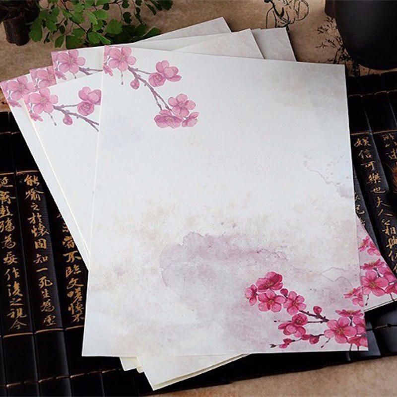 8 Teile/los Vielzahl Jahrgang Chinesischen Stil Umschlag Papier SchöNe Blume knapp Papier Für freundlicher Schreibwaren
