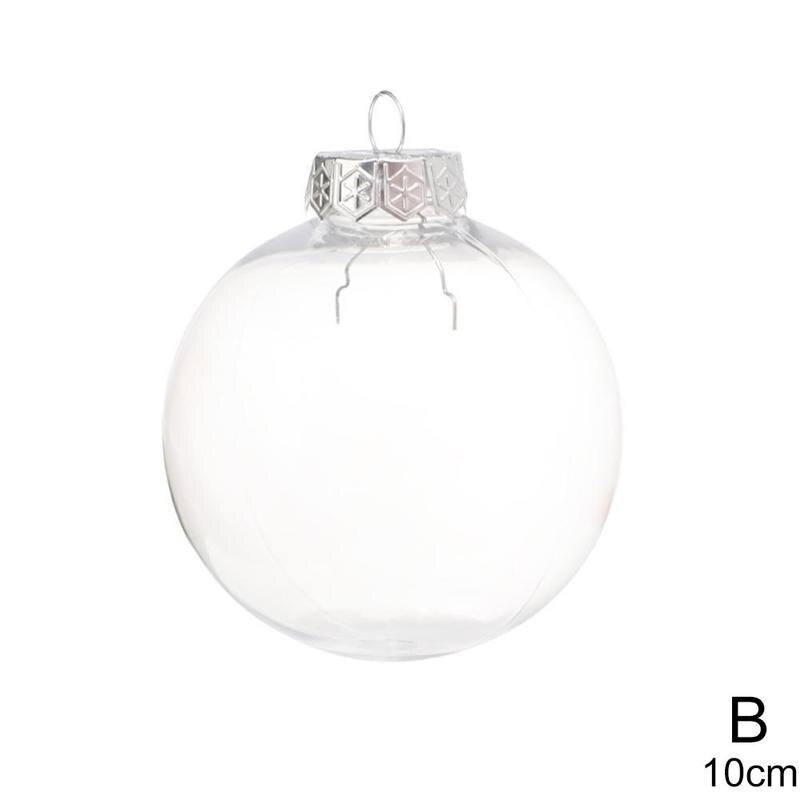Bola grande de decoración de Navidad, adorno de plástico transparente, ideal para , suministros para fiestas, 8cm/10cm: 10cm