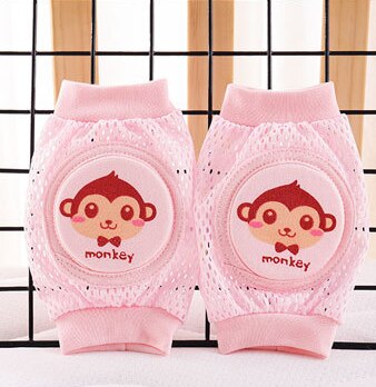 Kids Girls Boys Crawling Elbow Toddlers Baby Knee Pads Protector Safety Mesh Kneepad Leg Warmer Children Cushion Legging Infants: 07-Pink Monkey
