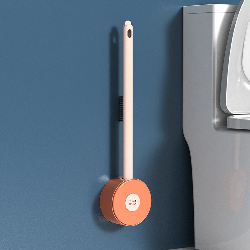 Silikon Wc Pinsel Startseite Wc Sauberen Pinsel Zauberstab Montiert Wc Reinigung Werkzeuge Mit 2 Bürsten WC Schlecht Zubehör