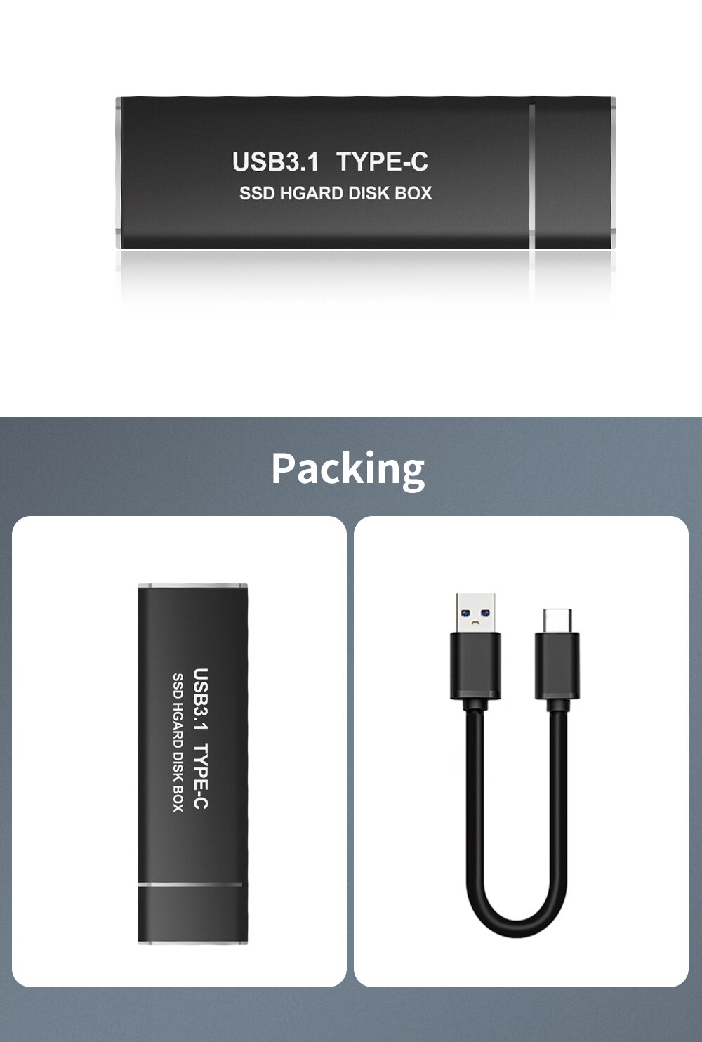 Custodia per HDD TISHRIC USB tipo C unità disco rigido esterna scatola HDD/custodia tasca 2.5 adattatore Optibay HD per SSD M2 NGFF/NVME