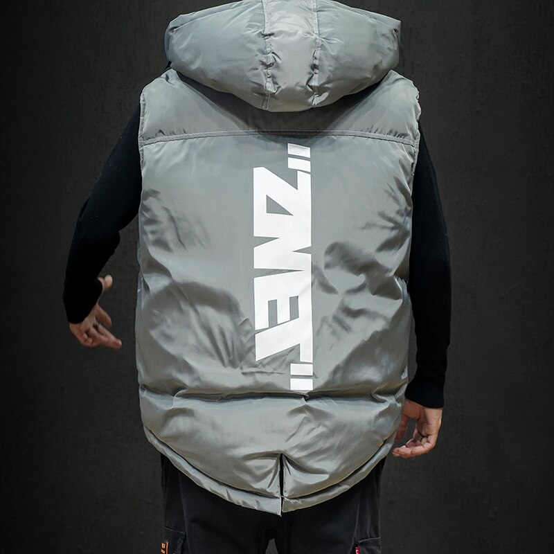 M-5XL Winter Weste Ärmellose Jacke Männer lässig Weste Männer Gilet Herren Warme Weste Plus Größe Mit Kapuze Unten Weste Jacke männer