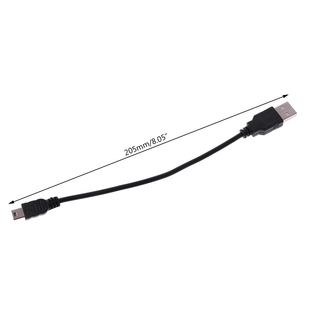 USB 2.0 Short A Male To Mini 5 Pin B Data Cable Cord Adapter