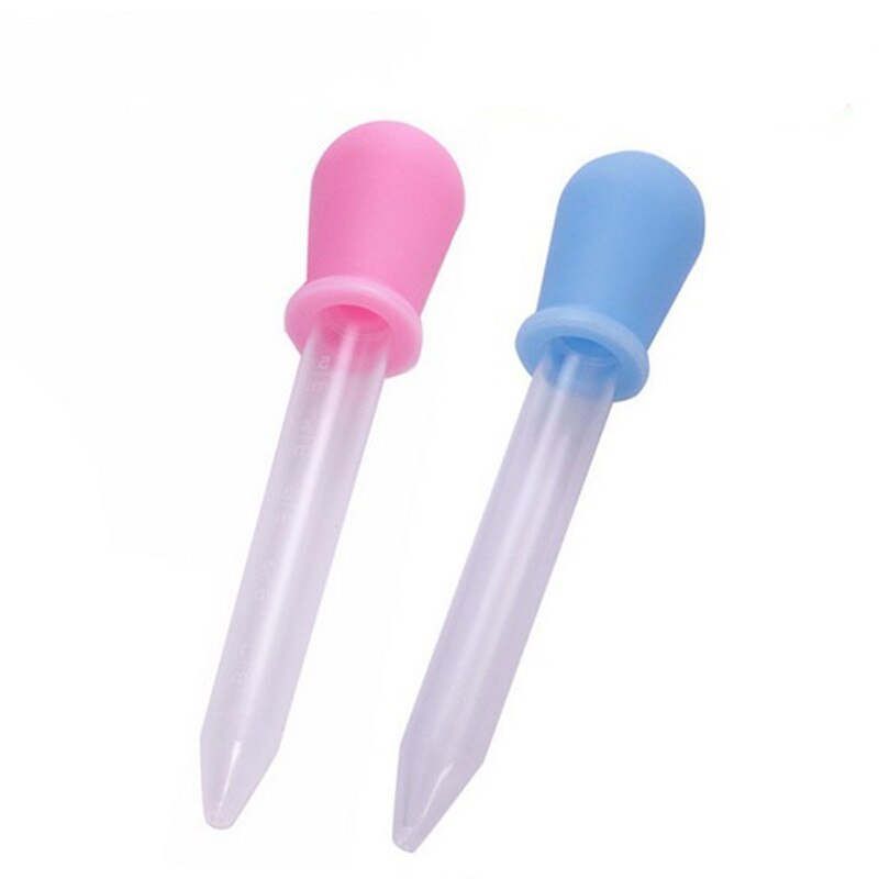 5 Pcs 5ml Silicone Pipette Liquid Food Dropper Plastic Baby Feeding Medicine Dropper Spoon Burette Infant Utensils