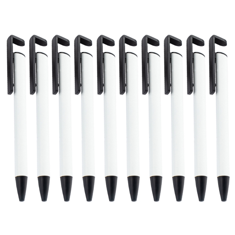 Stylo à bille rétractable à transfert de chaleur, stylo à sublimation, blanc, impression complète, 10 pièces