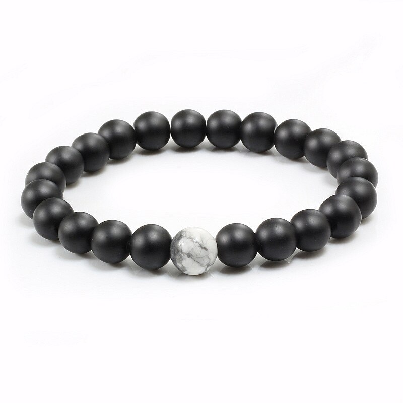 Paar Abstand Armbinde Natürliche Stein Schwarz Weiß Perlen Armbänder Charme Yoga Armreifen Schmuck Für Frauen Männer Liebhaber Pulsera: Armband3