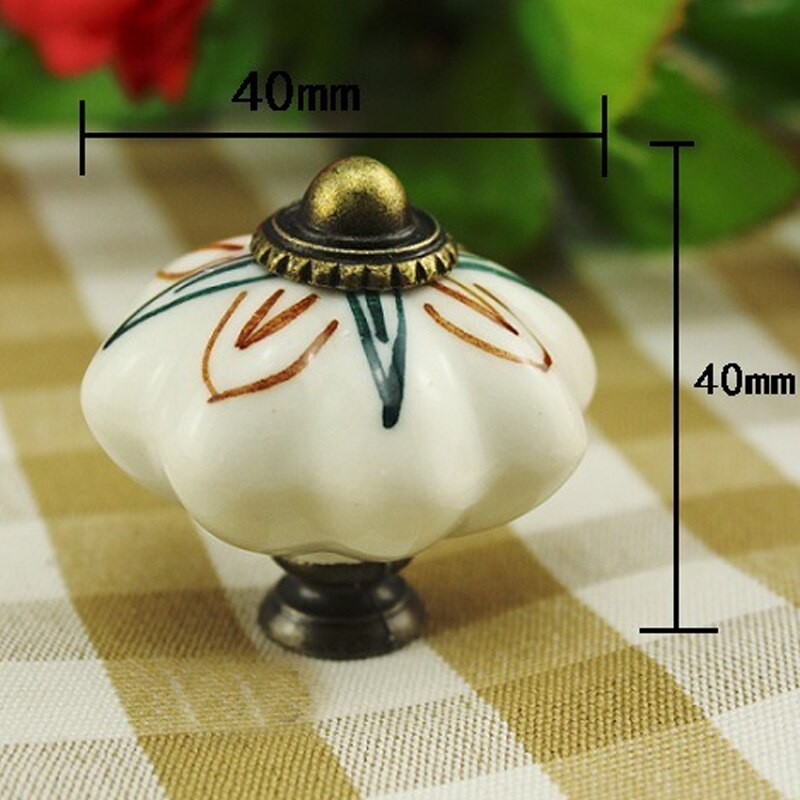 1Pc Keramische Gedrukt Deurknop Voor Kast Lade Kast Handvat Kast Kledingkast Meubels Deur Handgrepen Knoppen