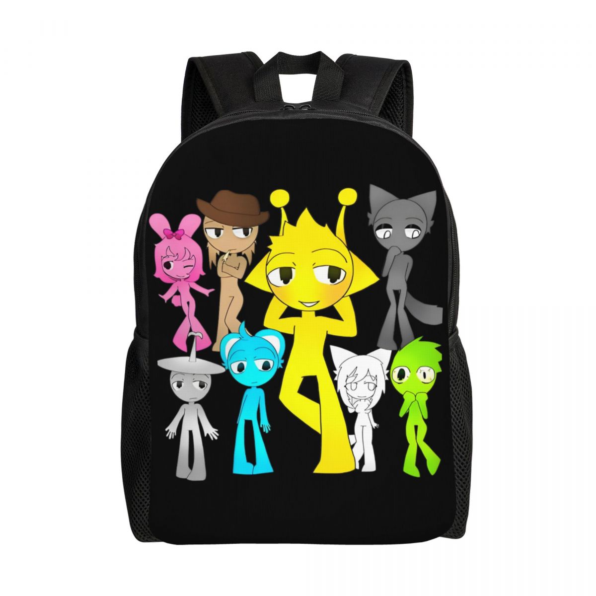 Mochila de dibujos animados Sprunki para juegos infantiles, mochilas escolares preescolares para niños y niñas: Caqui