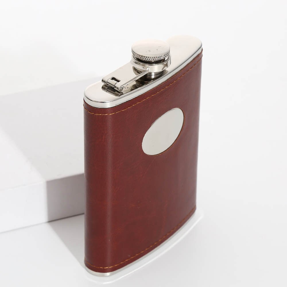 8oz hip flask stainless steel 304 with pu