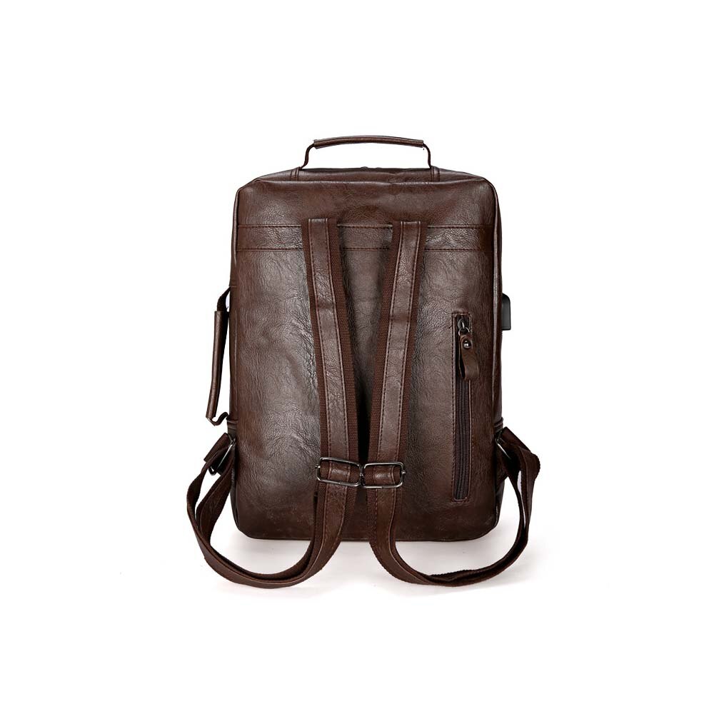 Mochilas escolares de cuero sintético para hombre y mujer, bolso Retro informal para viaje de ocio, estudiantes y adolescentes