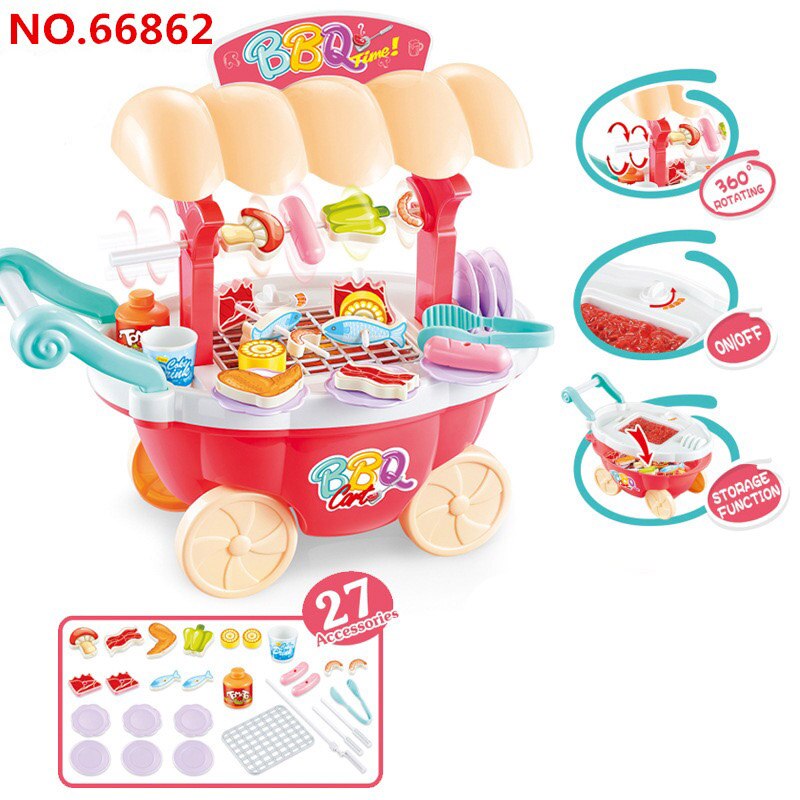 Pretend Play Toys Kids Simulation Candy Ice Cream Trolley Mini Pusher Car Toys Candy Ice Cream Supermarket Music Children: 88662