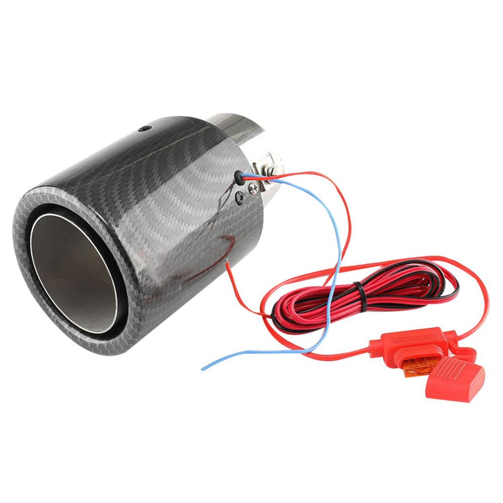 Uitlaat Tip Uitlaat Universele Auto Carbon Fiber Uitlaat Met Rood/Blauw Led Licht