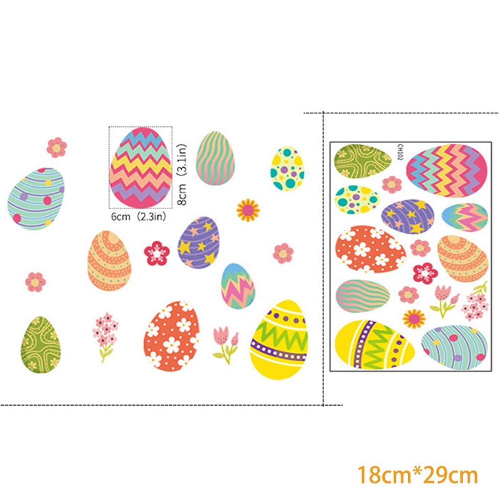 Happy Easter Electrostatic Window Stickers Rabbit Eggs Chick Wall Sticker Easter Decor for Home Easter Party Bunny Wall Decals: K
