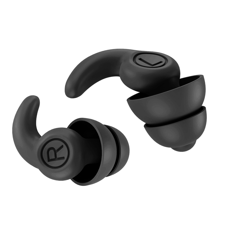 Ergonomic Soft Earbuds Fits the Ear Canal Effective Isolate the Noise: Black