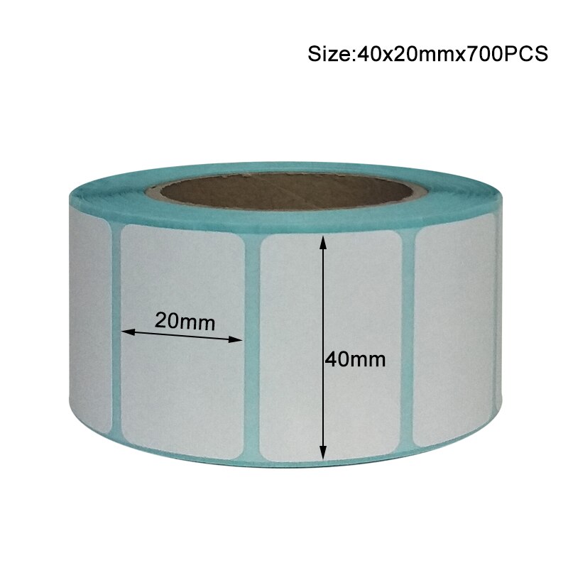 700pcs/Roll Adhesive Thermal Label Sticker Paper Supermarket Price Blank Barcode Label Direct Print Waterproof Print Supplies: 40x20mm-700pcs