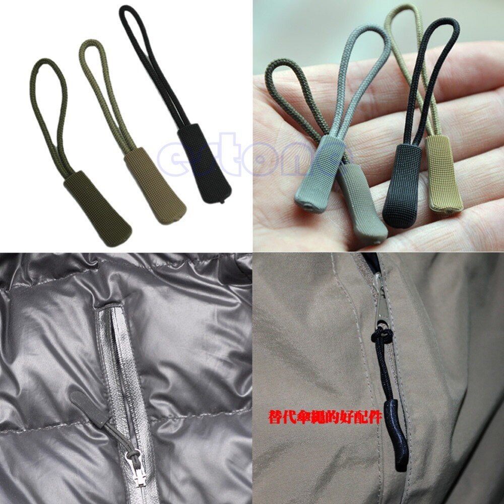 Lynlås pull puller end fit reb tag fixer zip cord clip glider spænde rejsetaske kuffert tøj telt rygsæk fane udskiftning