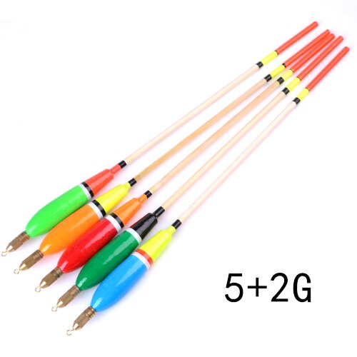 Fisk konge blandet farve barguzinsky gran flyde 5 stk / parti 3+2g 4+2g 5+2g 6+2g lodret pesca til karpe fiskeri flyde fiskegrej: 003