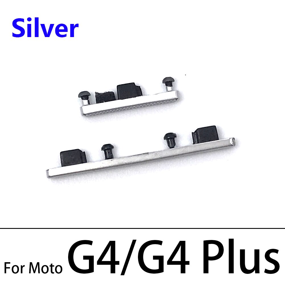 20pcs/lot, Side Power Key + Volume Button For Motorola Moto G6 Play G4 G5 G5S G6 Plus Side Key: G4 Plus Silver