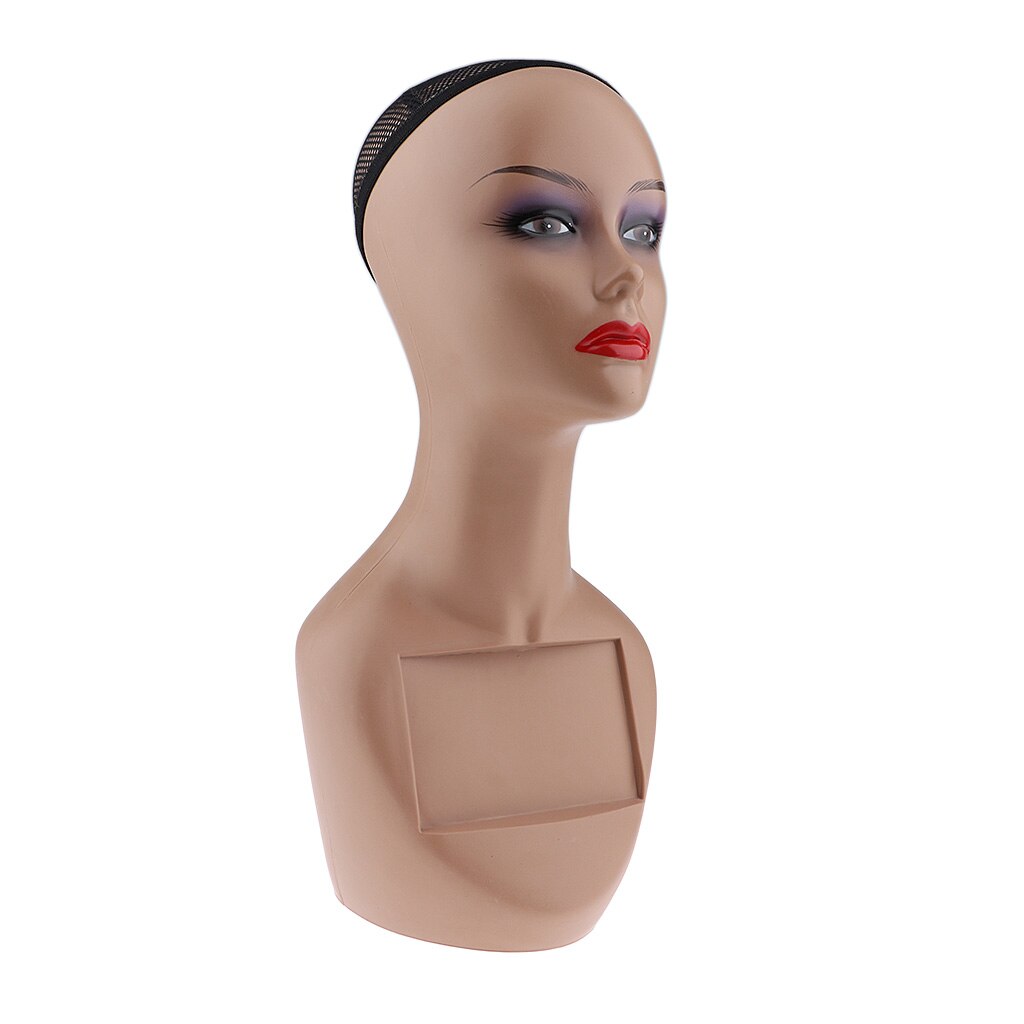 Preto feminino manequim cabeça busto manequim modelo para peruca chapéu jóias exibição feminino lábio vermelho