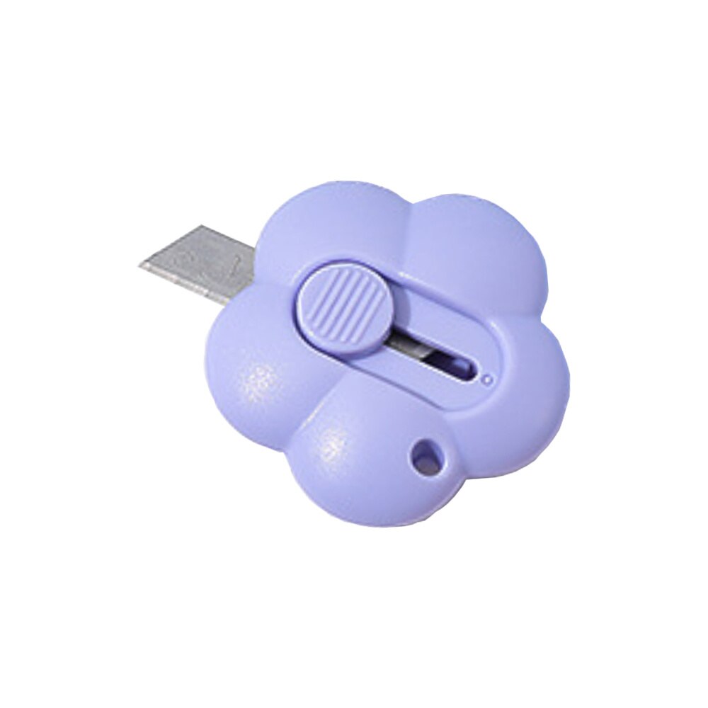 1pc Cute Flowers Art Cutter Portable Mini Utility Knife Student Art Supplies DIY Tools Stationery Paper Cutter: purple