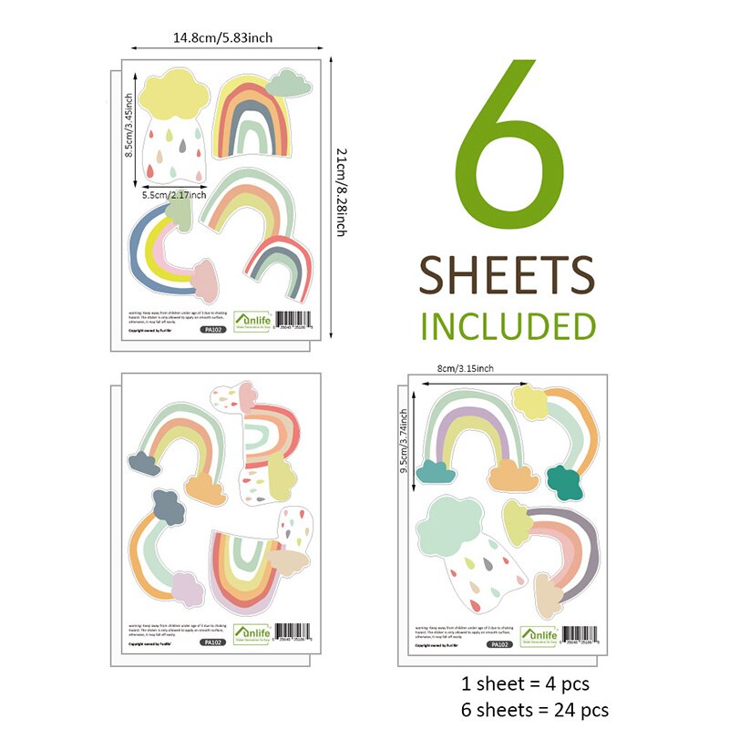 10 Stijlen Regenboog Op De Muur Stickers Diy Voor Kinderkamer Ornamenten Babykamer Stencils Muurstickers Vinyls Decoratieve: PA102